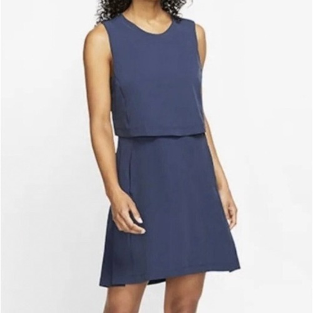 Nike Flex ACE Tennis Golf Sleeveless Golf Obsidian Dress SZ S